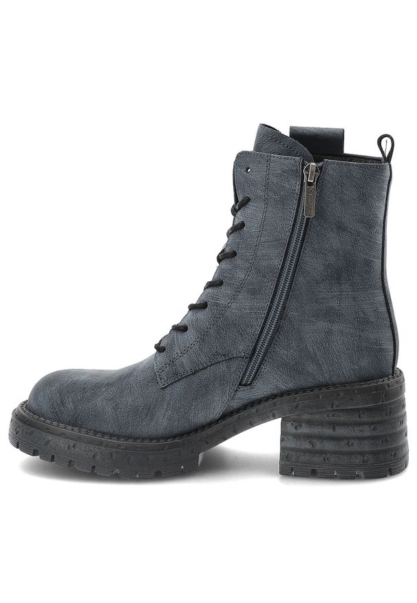 Granatowe Botki Artiker Modne Buty Damskie. Okazja: na co dzień. Kolor: niebieski. Szerokość cholewki: normalna. Obcas: na słupku. Styl: klasyczny, casual