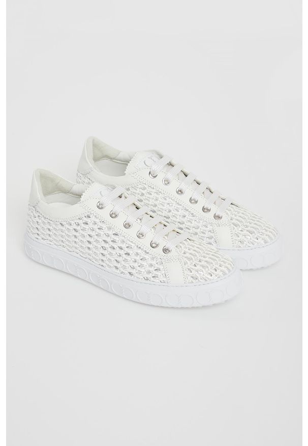 Sneakersy damskie skórzane CESARE CASADEI. Materiał: skóra
