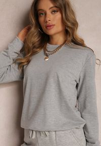 Renee - Szara Bluza Sofaris. Kolor: szary. Materiał: bawełna, tkanina. Długość rękawa: długi rękaw. Długość: długie. Wzór: jednolity. Styl: klasyczny #3