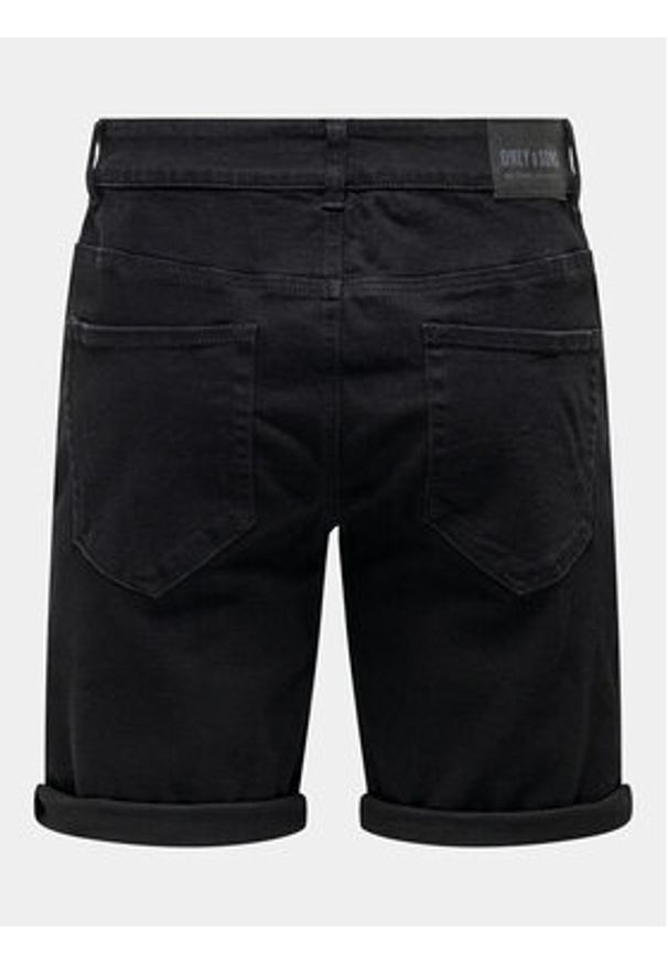 Only & Sons Szorty jeansowe Ply 22029041 Czarny Regular Fit. Kolor: czarny. Materiał: bawełna