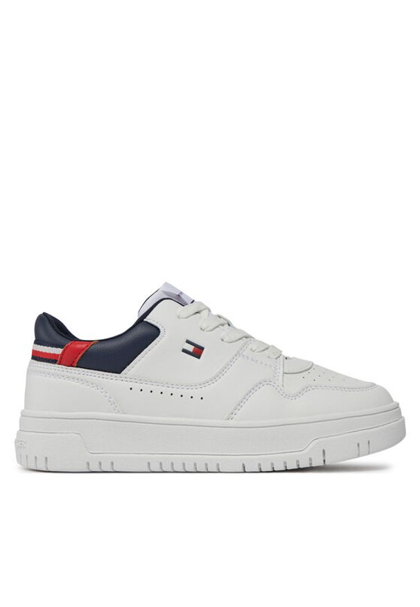 TOMMY HILFIGER - Tommy Hilfiger Sneakersy Low Cut Lace-Up Sneaker T3X9-33367-1355 S Biały. Kolor: biały. Materiał: skóra