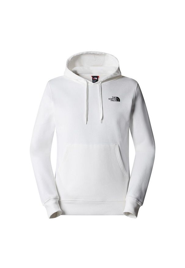 Bluza The North Face Seasonal Graphic 0A7X1POFK1 - biała. Typ kołnierza: kaptur. Kolor: biały. Materiał: bawełna. Wzór: nadruk. Styl: klasyczny