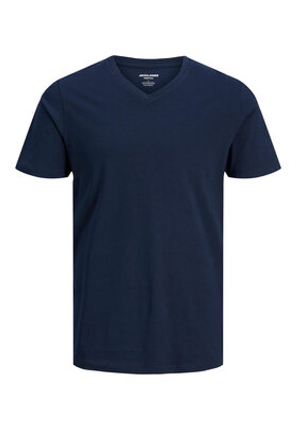 Jack & Jones - Jack&Jones T-Shirt Basic 12156102 Granatowy Standard Fit. Kolor: niebieski. Materiał: bawełna