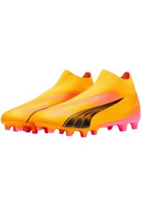 Buty piłkarskie Puma Ultra Match+ Ll FG/AG M 107759 03 żółte. Kolor: żółty. Szerokość cholewki: normalna. Sport: piłka nożna