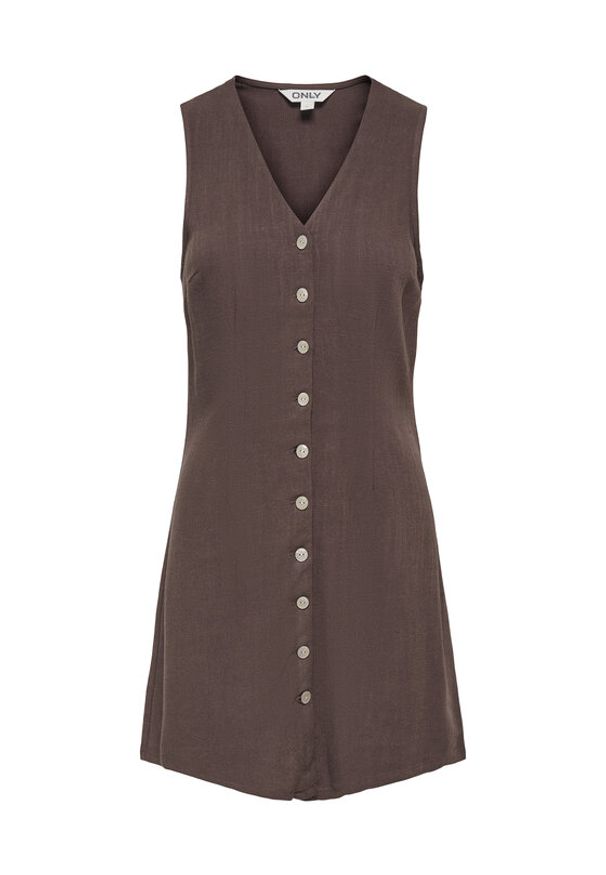 only - ONLY Sukienka codzienna Siesta 15357797 Brązowy ciemny Regular Fit. Okazja: na co dzień. Kolor: brązowy. Materiał: wiskoza. Typ sukienki: proste. Styl: casual