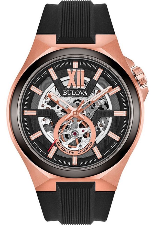 Zegarek Bulova Zegarek męski Bulova 98A177 czarny. Kolor: czarny