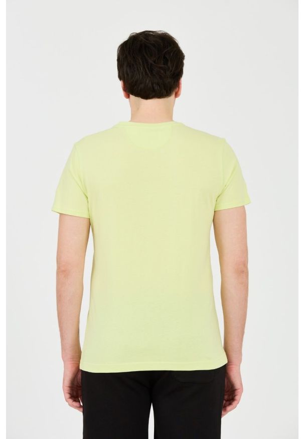 La Martina - LA MARTINA Żółty męski t-shirt z małym logo, Rozmiar M. Kolor: żółty