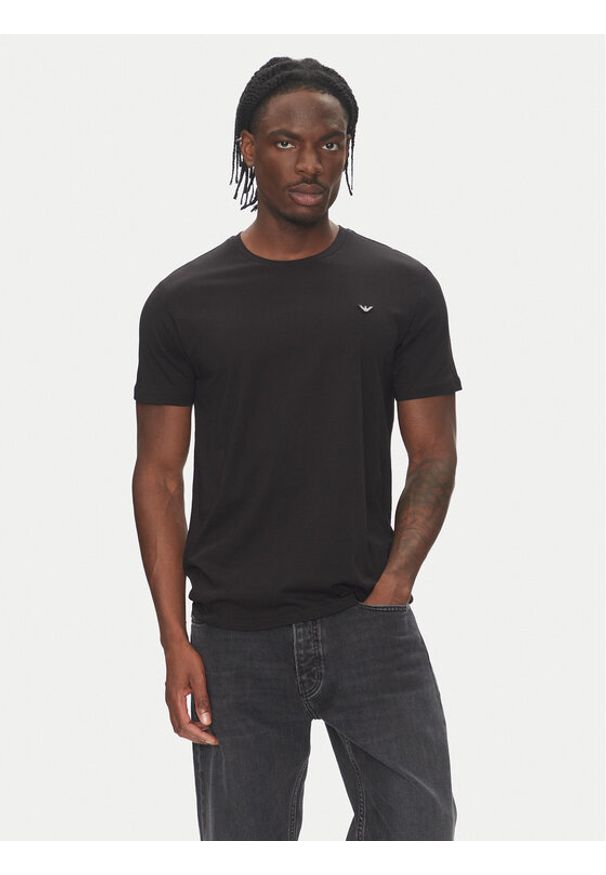 Emporio Armani T-Shirt EM000574 AF12331 UC001 Czarny Regular Fit. Kolor: czarny. Materiał: bawełna