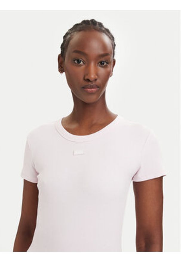 Hugo - HUGO T-Shirt Easy 50523924 Różowy Slim Fit. Kolor: różowy. Materiał: bawełna