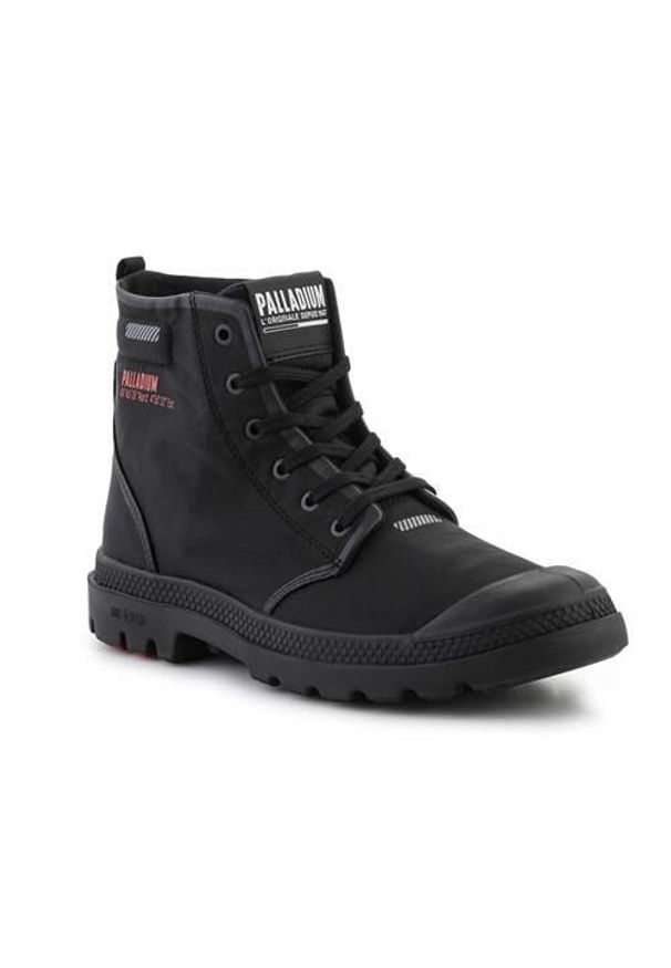 Buty do chodzenia męskie Palladium Pampa Lite+ Hi. Zapięcie: sznurówki. Kolor: czarny. Materiał: materiał, syntetyk, tkanina. Szerokość cholewki: normalna. Sport: turystyka piesza