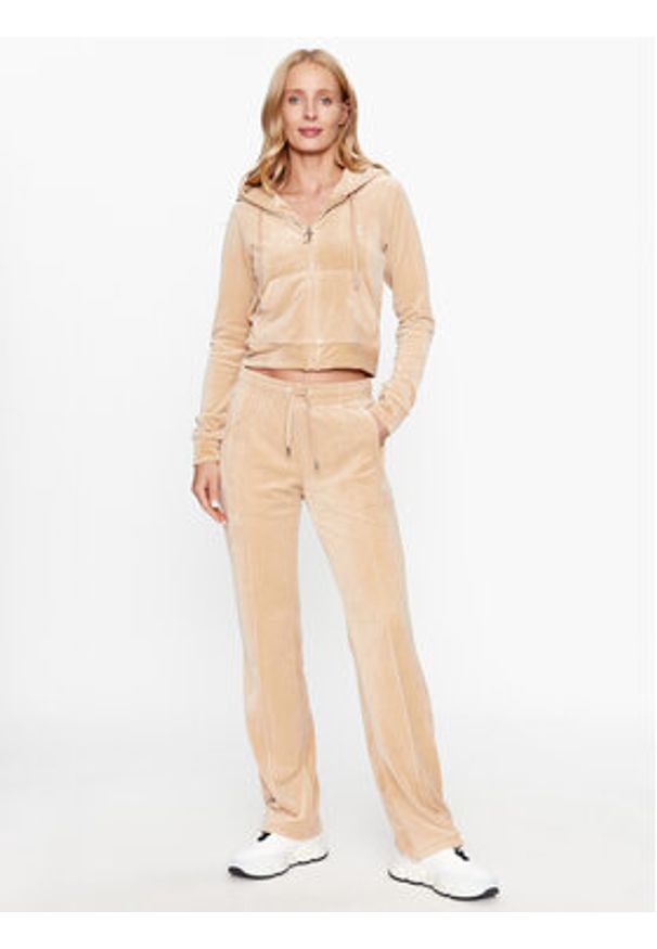 Juicy Couture Spodnie dresowe Tina JCAPW045 Beżowy Regular Fit. Kolor: beżowy. Materiał: syntetyk