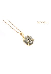 Brazi Druse Jewelry - Naszyjnik Piryt Surowy Mini srebro 925. Materiał: srebrne. Kamień szlachetny: kryształ #1