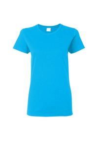 GILDAN - Damska Koszulka T-shirt Krótki Rękaw Top. Kolor: niebieski. Długość rękawa: krótki rękaw. Długość: krótkie