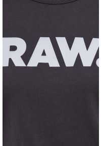 G-Star RAW - G-Star Raw t-shirt bawełniany kolor szary. Okazja: na co dzień. Kolor: szary. Materiał: bawełna. Wzór: nadruk. Styl: casual #3