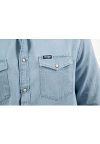 Wrangler - WRANGLER LS DENIM SHIRT MĘSKA KOSZULA JEANSOWA LOGO LIGHT INDIGO W5M7C3X4E. Materiał: jeans, denim #4