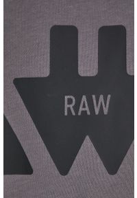G-Star RAW - G-Star Raw bluza męska kolor szary z nadrukiem. Okazja: na co dzień. Kolor: szary. Materiał: poliester. Wzór: nadruk. Styl: casual