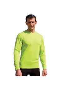 SPIRO - T-shirt Unisex Dla Dorosłych Z Długim Rękawem Performance. Kolor: żółty, wielokolorowy, zielony. Długość rękawa: długi rękaw. Długość: długie