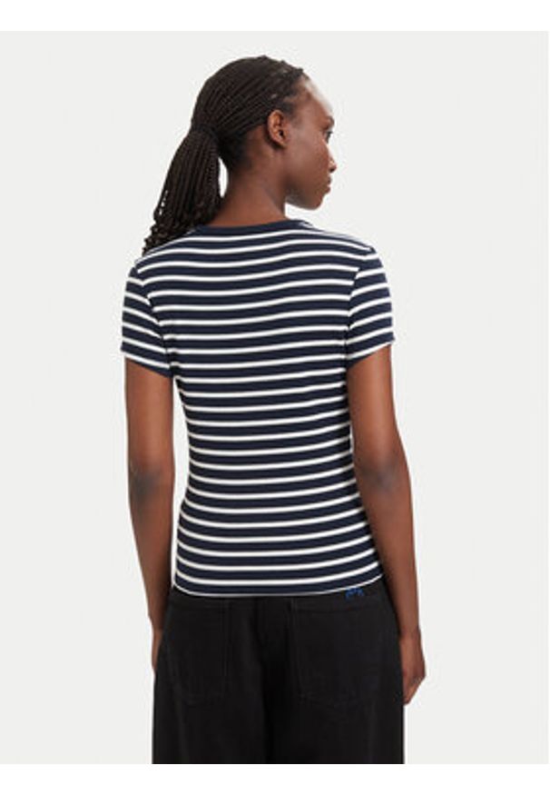 Tommy Jeans T-Shirt DW0DW17383 Granatowy Regular Fit. Kolor: niebieski. Materiał: bawełna