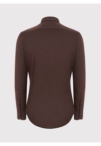 Pako Lorente - PAKO LORENTE – Ciemna brązowa bawełniana koszula męska. Kolor: niebieski, brązowy, zielony. Materiał: bawełna. Długość rękawa: długi rękaw. Długość: długie. Wzór: gładki #5