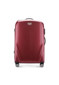 Wittchen - Średnia walizka z polikarbonu jednokolorowa bordowa. Kolor: czerwony. Materiał: guma