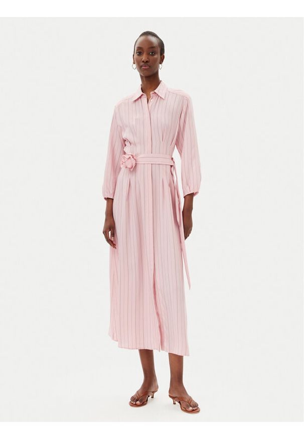 Marella Sukienka koszulowa Denis 2513221111200 Różowy Regular Fit. Kolor: różowy. Materiał: wiskoza. Typ sukienki: koszulowe