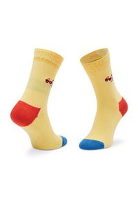 Happy-Socks - Happy Socks Zestaw 3 par wysokich skarpet dziecięcych XKTRA08-2000 Niebieski. Kolor: niebieski. Materiał: materiał