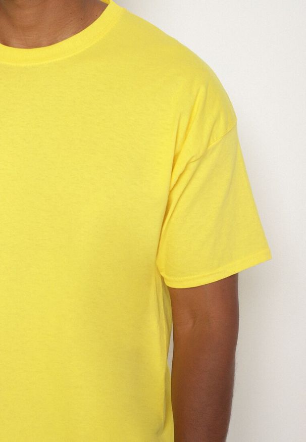 Born2be - Żółta Koszulka T-shirt z Bawełny Fodarella. Okazja: na co dzień. Kolor: żółty. Materiał: bawełna. Wzór: aplikacja. Styl: klasyczny, casual, elegancki
