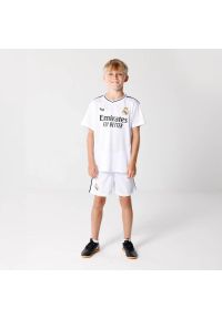 Zestaw dla dzieci Real Madrid Home 24/25. Okazja: do domu. Kolor: biały. Materiał: dresówka. Styl: młodzieżowy, sportowy