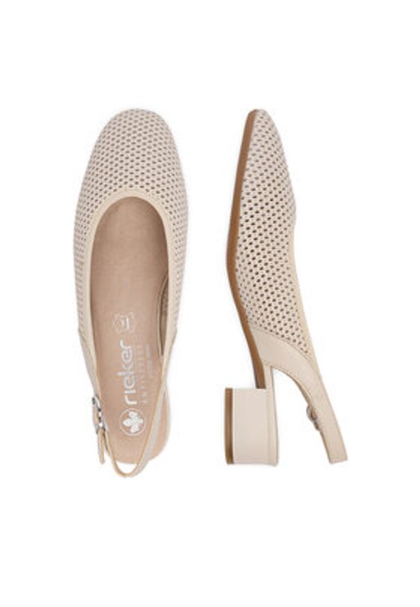 Rieker Czółenka CEO-43458-60 Beżowy jasny. Kolor: beżowy. Materiał: skóra