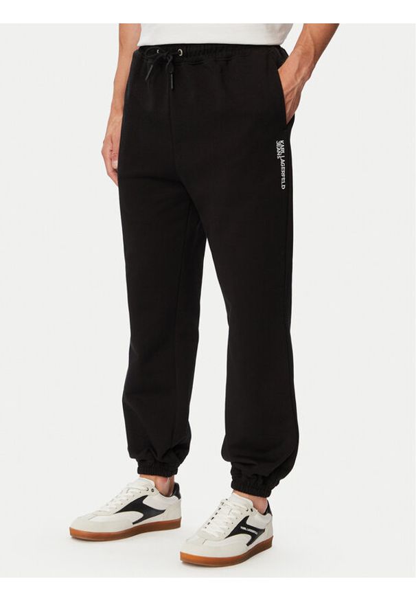 Karl Lagerfeld Jeans Spodnie dresowe B3M10014 Czarny Slim Fit. Kolor: czarny. Materiał: bawełna