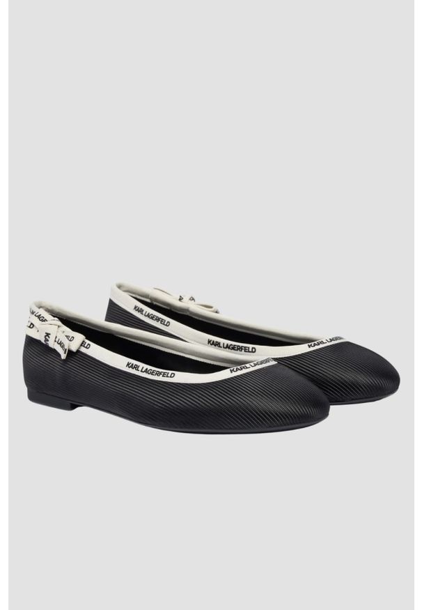 Karl Lagerfeld - KARL LAGERFELD Czarne damskie baleriny KARO, Rozmiar 39. Okazja: na co dzień. Kolor: czarny. Styl: casual, klasyczny