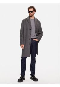 Calvin Klein Płaszcz wełniany K10K111745 Szary Regular Fit. Kolor: szary. Materiał: wełna