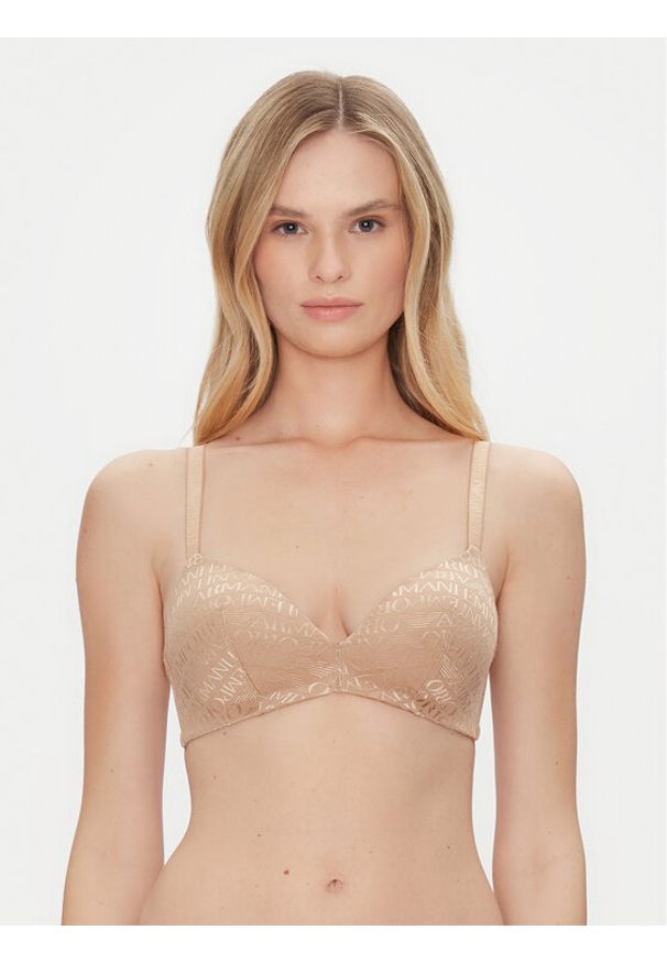 Emporio Armani Underwear Biustonosz bezfiszbinowy EW000444 AF10880 F6016 Beżowy. Kolor: beżowy. Materiał: syntetyk