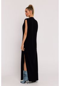 MOE - Długa bawełniana sukienka maxi czarna. Okazja: na co dzień. Kolor: czarny. Materiał: bawełna. Typ sukienki: oversize. Styl: casual, elegancki. Długość: maxi