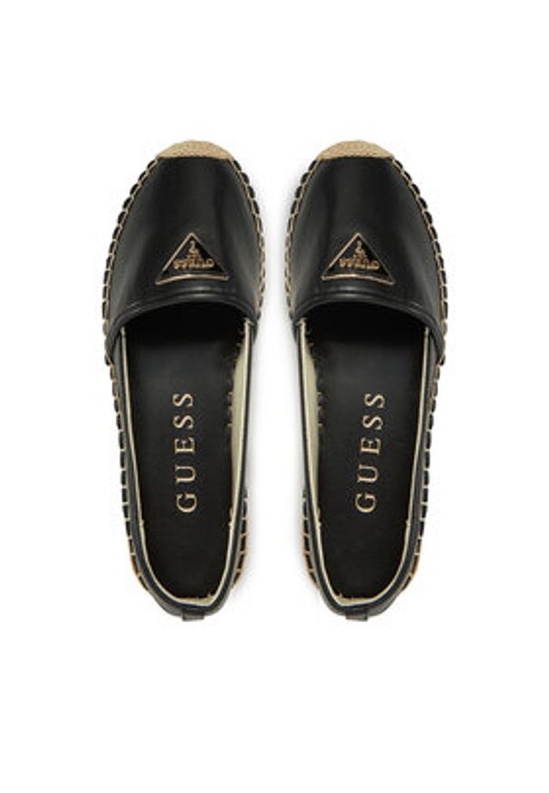 Guess Espadryle FLJLND LEA14 Czarny. Kolor: czarny. Materiał: skóra