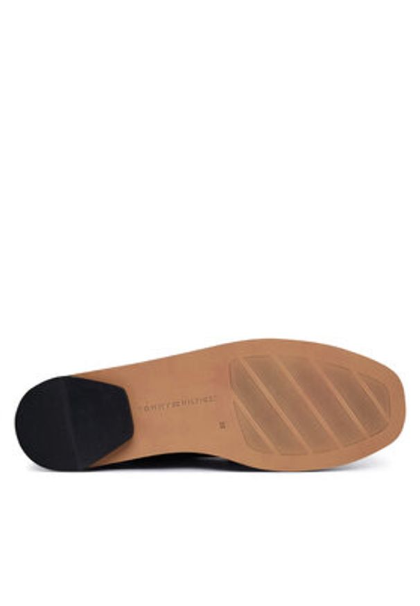 TOMMY HILFIGER - Tommy Hilfiger Lordsy Leather Ruched Toe Loafers FW0FW09250 Czarny. Kolor: czarny. Materiał: skóra