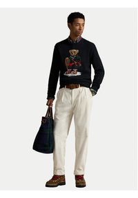 Polo Ralph Lauren Sweter 710982140001 Czarny Regular Fit. Typ kołnierza: polo. Kolor: czarny. Materiał: bawełna #6