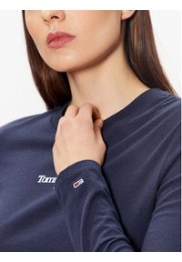 Tommy Jeans Bluzka Essential Logo DW0DW15443 Granatowy Cropped Fit. Kolor: niebieski. Materiał: bawełna #5