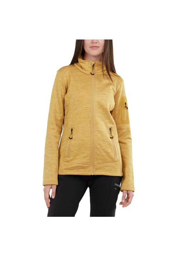 FUNDANGO - Sweter polarowy damski Fundango Antila Fleece. Kolor: żółty. Materiał: polar. Sezon: zima. Sport: turystyka piesza