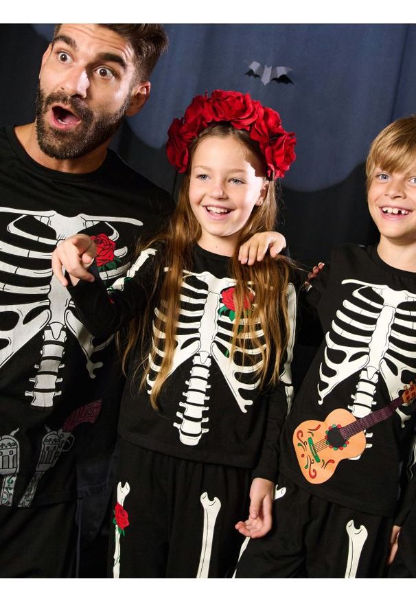 Sinsay - Piżama Halloween - czarny. Kolor: czarny. Długość: długie. Wzór: nadruk