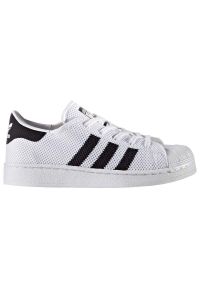 Buty Adidas Originals Superstar Jr BB2970 białe. Okazja: na co dzień. Zapięcie: pasek. Kolor: biały. Materiał: guma, syntetyk, materiał. Szerokość cholewki: normalna. Model: Adidas Superstar #1