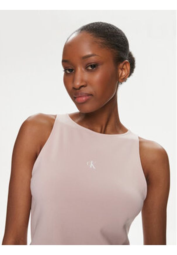 Calvin Klein Jeans Top Archival J20J223107 Różowy Slim Fit. Kolor: różowy. Materiał: wiskoza, syntetyk