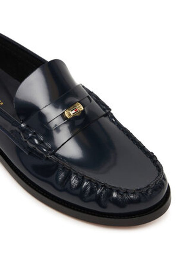 TOMMY HILFIGER - Tommy Hilfiger Mokasyny Hilfiger Penny Abrasivato FW0FW09323 Granatowy. Kolor: niebieski. Materiał: skóra