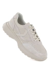 Skórzane półbuty damskie sportowe ażurowe beżowe Vinceza 41507. Kolor: beżowy. Materiał: skóra. Szerokość cholewki: normalna. Wzór: ażurowy. Styl: sportowy #1