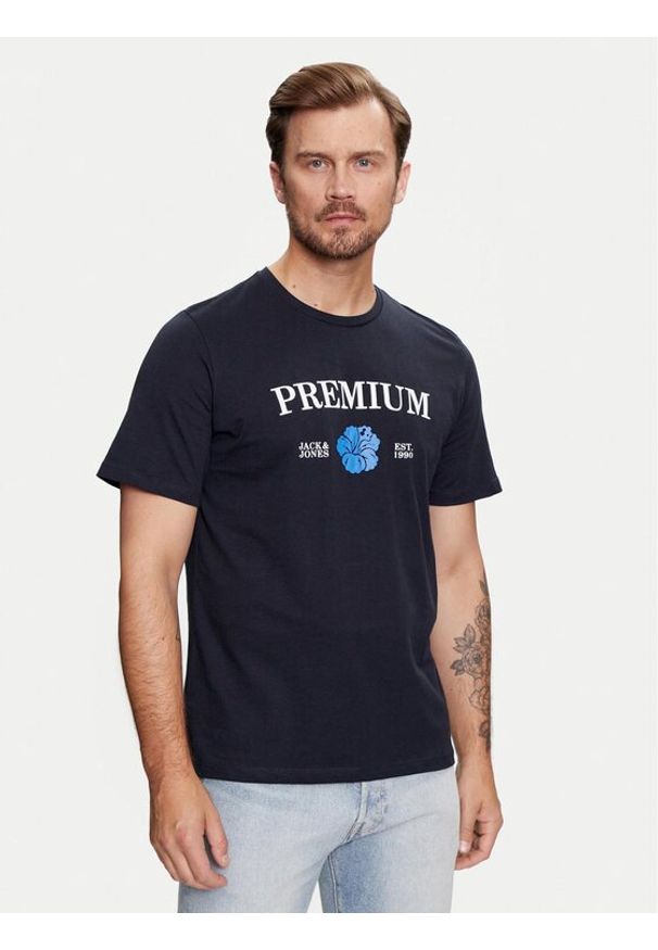 Jack & Jones T-Shirt Jprblaalfie 12259673 Granatowy Regular Fit. Kolor: niebieski. Materiał: bawełna