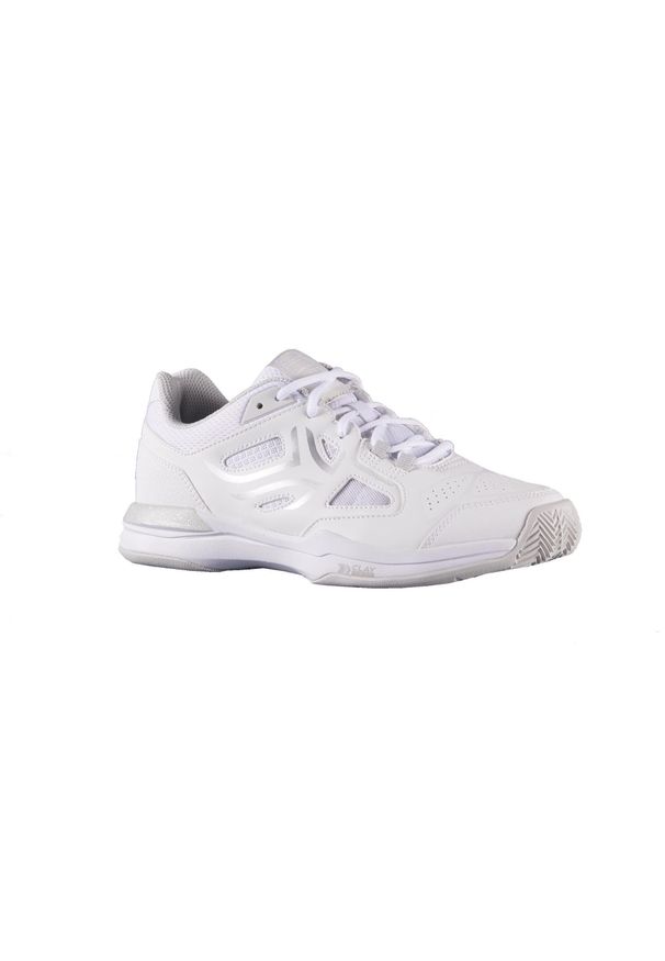 ARTENGO - Buty tenisowe TS500 damskie na mączkę. Kolor: biały. Materiał: kauczuk. Szerokość cholewki: normalna. Sport: tenis