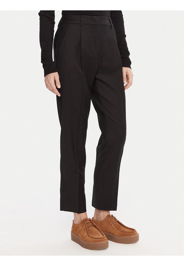 Weekend Max Mara Spodnie materiałowe Caldaia 2525136152 Czarny Regular Fit. Kolor: czarny. Materiał: wełna