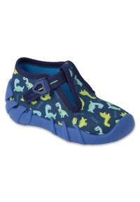 Befado obuwie dziecięce 110N493 niebieskie. Kolor: niebieski. Materiał: bawełna, tkanina