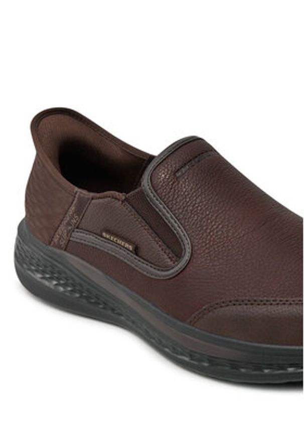skechers - Skechers Półbuty Slade 205237 Brązowy. Kolor: brązowy. Materiał: skóra