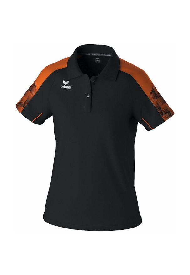 ERIMA - Damska koszulka polo Erima Evo Star. Typ kołnierza: polo. Kolor: czarny, wielokolorowy, pomarańczowy. Długość rękawa: raglanowy rękaw. Styl: sportowy, elegancki